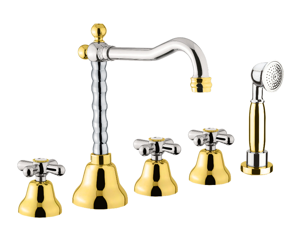 AM730402017 Смеситель на борт ванны , хром-золото Webert Armony