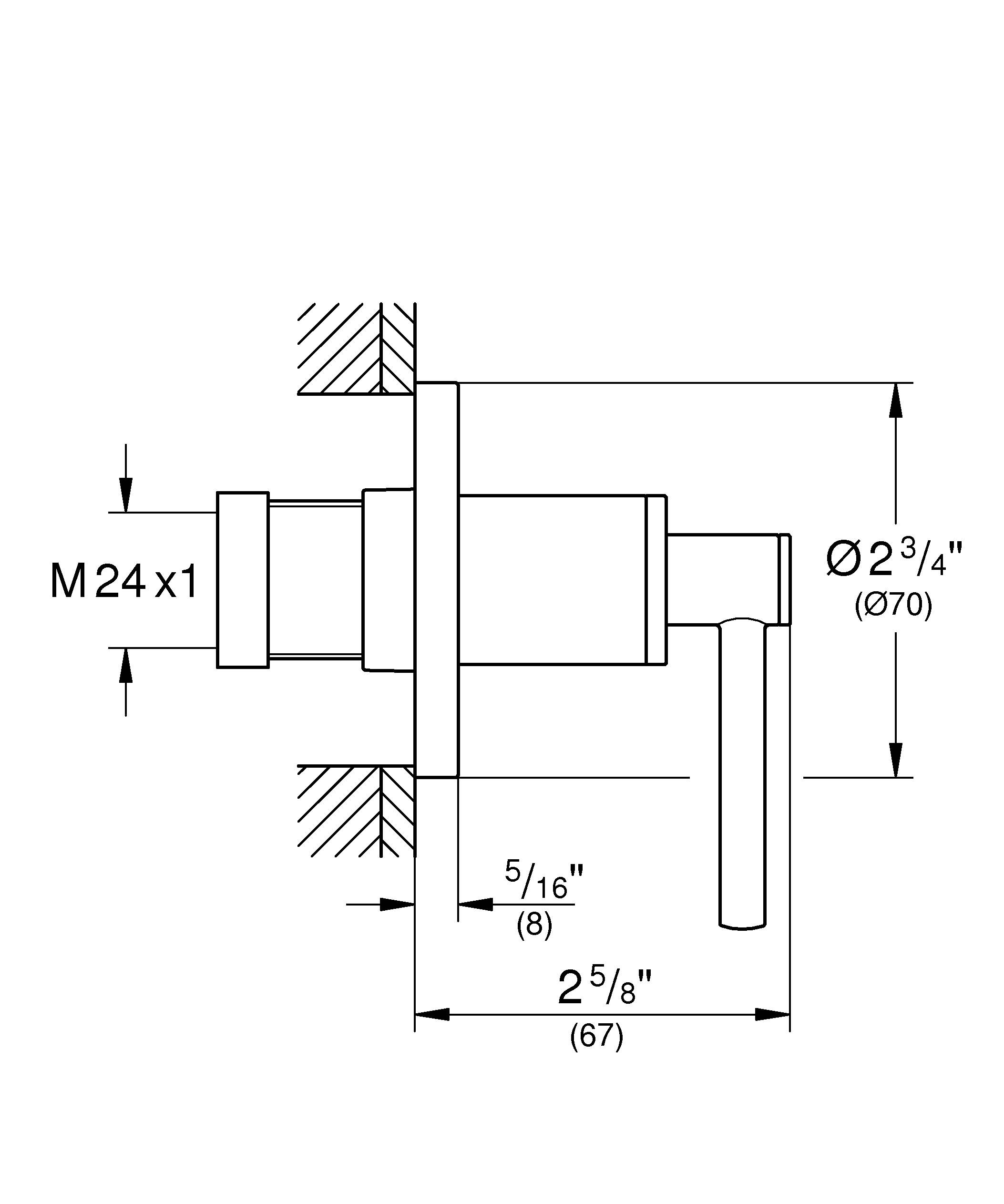 Накладная панель GROHE Atrio New для скрытой вентильной головки (35028000 или 29032000), рукоятка-рычаг, хром (19088003) - Вид №1