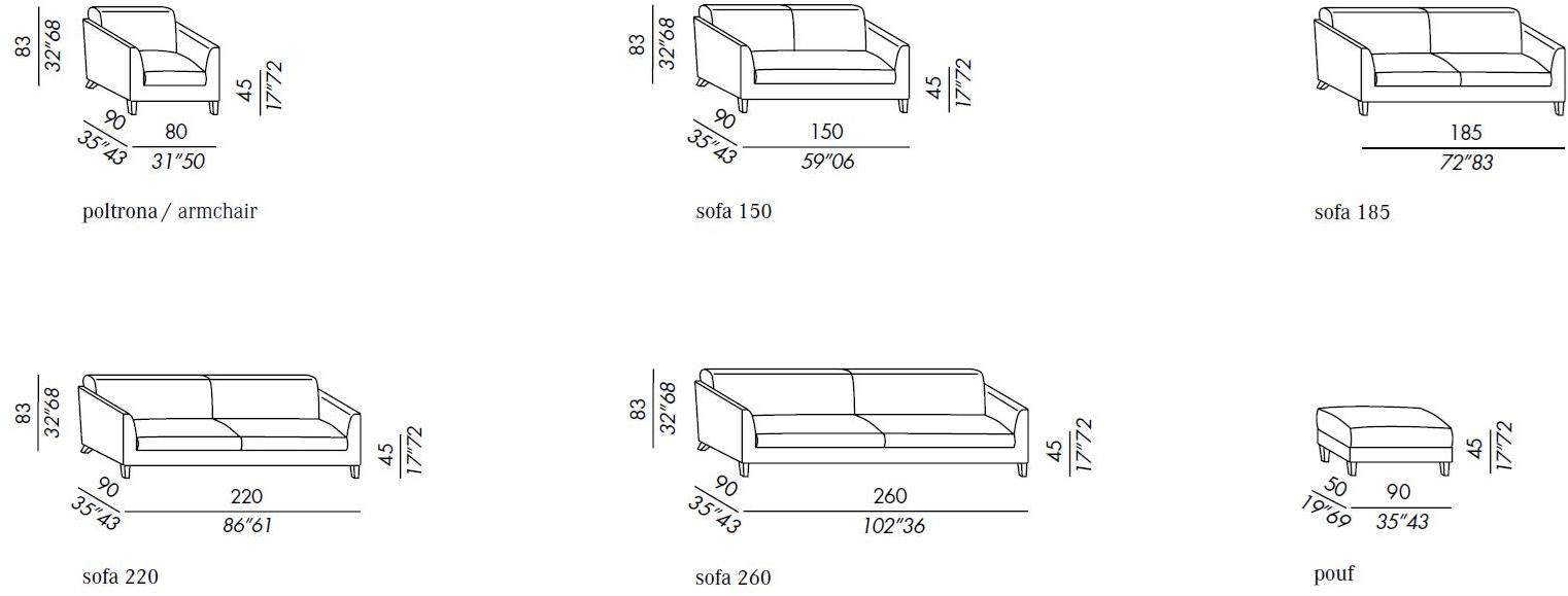 Meridiani Съемный тканевый диван Bissè sun-id-1450571 - Вид №3