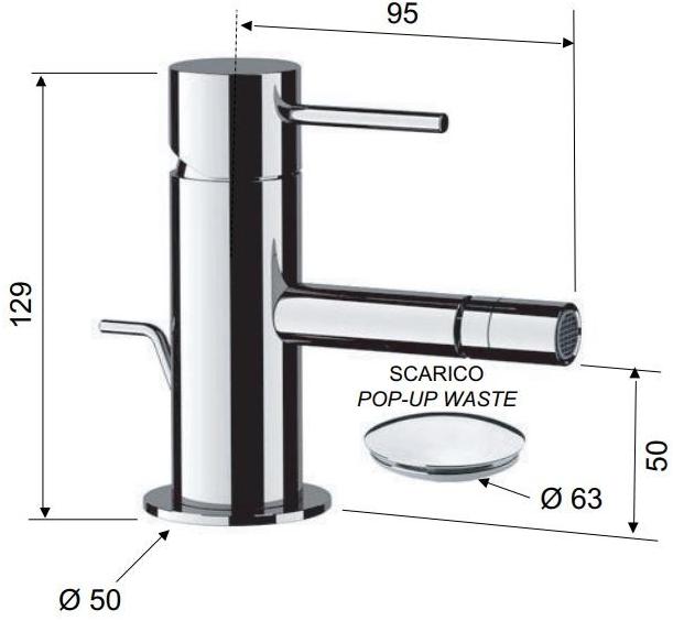 Remer Rubinetterie Смеситель для биде, однорычажный X style X 20 - Вид №1