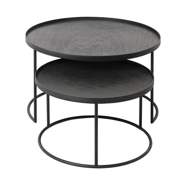 Круглый деревянный журнальный столик для гостиной Ethnicraft ROUND TRAY TABLE SET ARCH-00149057 - Вид №4
