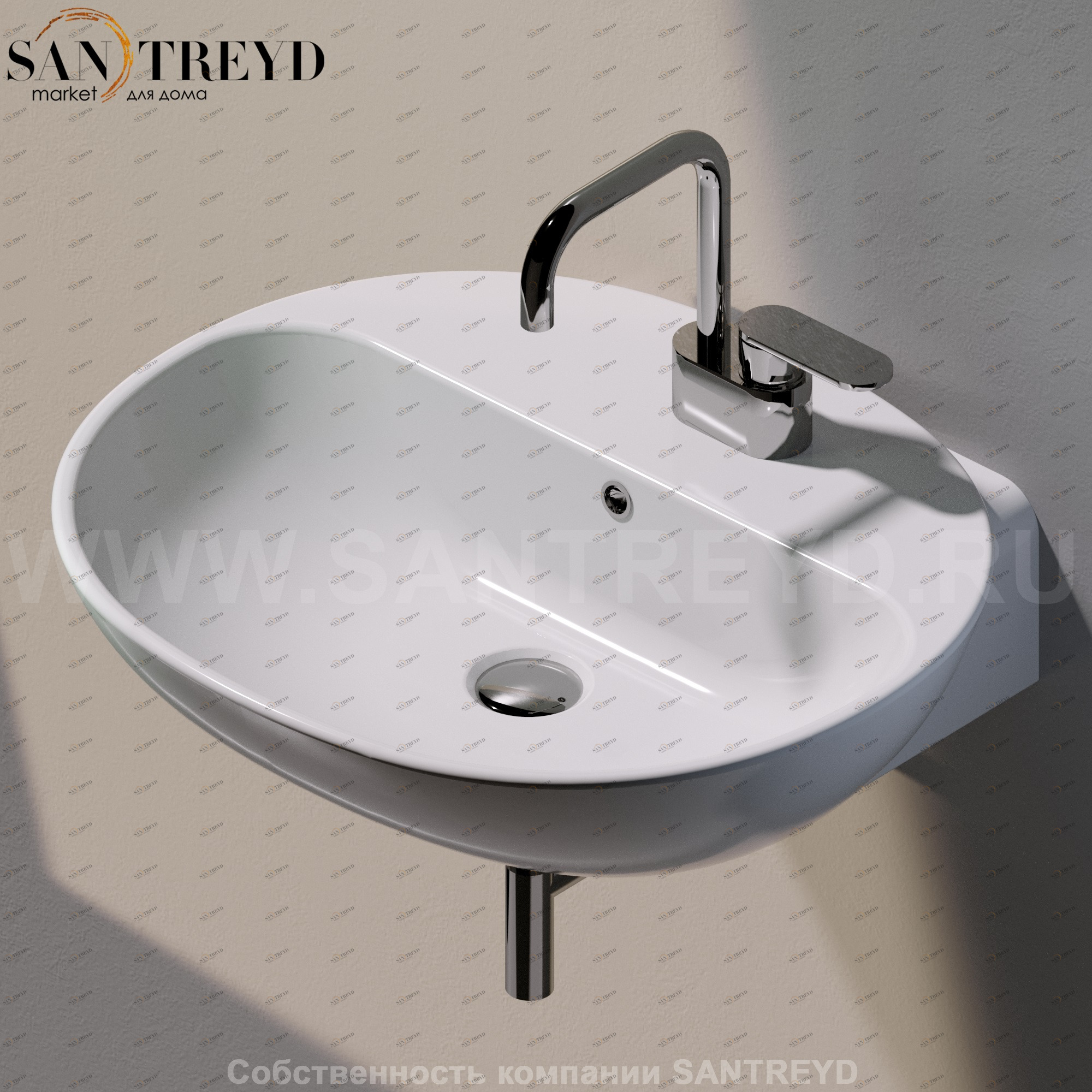 ND5083.9016 Подвесная раковина настенная овальная Ceramica Flaminia Nuda белая