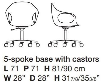 Kristalia Регулируемое по высоте офисное кресло из ткани с 5 спицами Elephant sun-id-1433440 - Вид №2