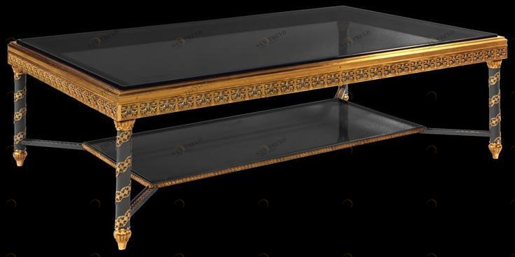 Tisserant Низкий прямоугольный журнальный столик из бронзы Enghien sun-id-1455228