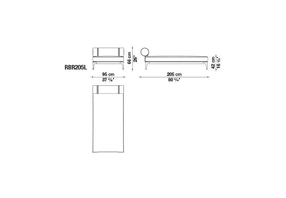 Ткань сад шезлонг B&B Italia Outdoor смородина ARCH-00129476 - Вид №23