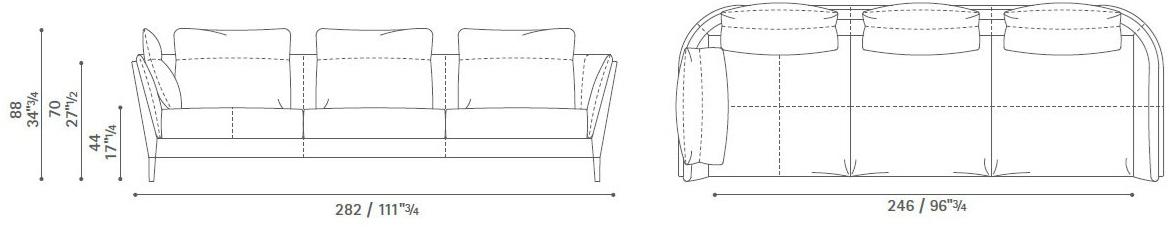 Poltrona Frau 3-х местный кожаный диван La collezione - divani e poltrone sun-id-1362621 - Вид №4
