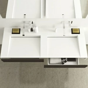 Moma Design Раковина двойная с выдвижными ящиками Planar Module Slim 1600 белая