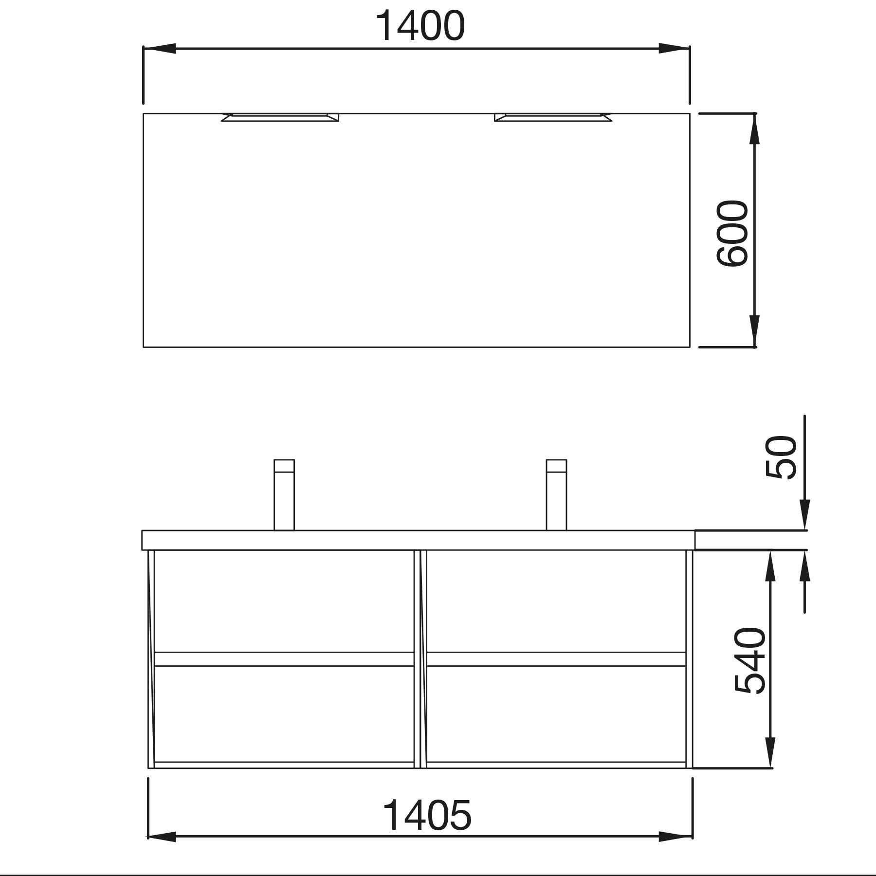 85093 SALGAR Комплект мебели для ванной NOJA 1400 WHITE GLOSS LACQUERED + Раковина + Зеркало + Свет Глянцевый белый - Вид №1