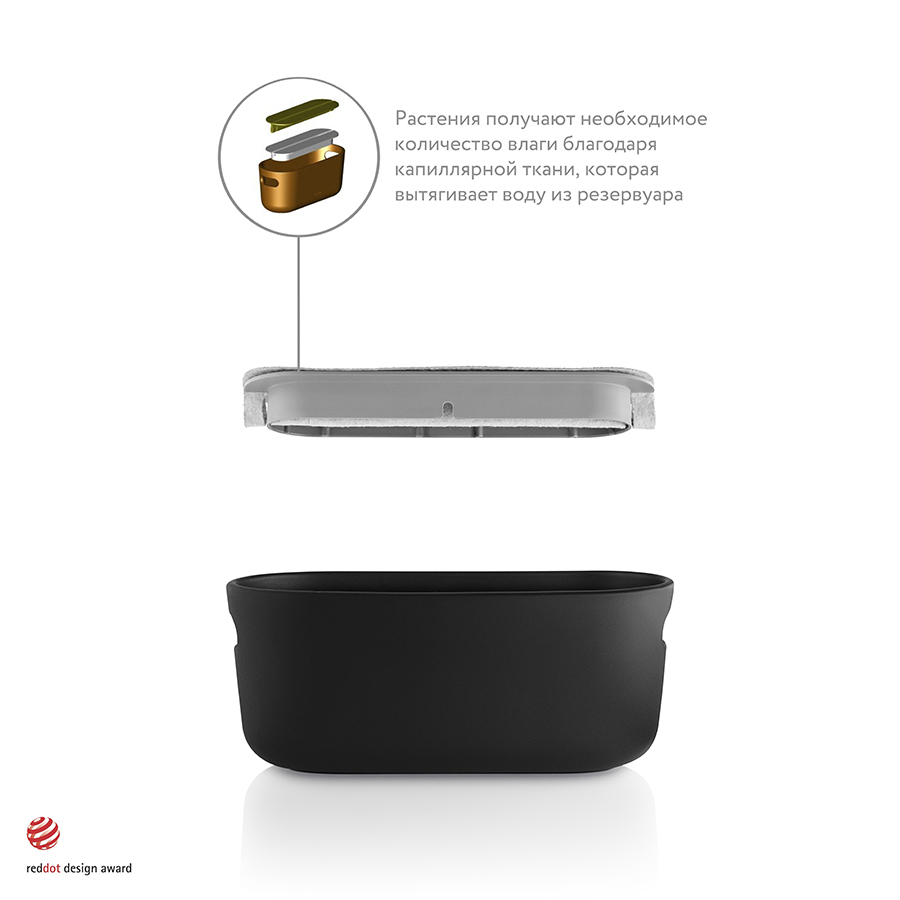 568169 Кашпо для растений с функцией самополива черное Eva Solo  - Вид №6