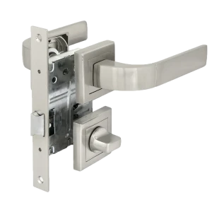 Комплект дверных ручек 22L 170 BK SN, с запиранием, цвет матовый никель