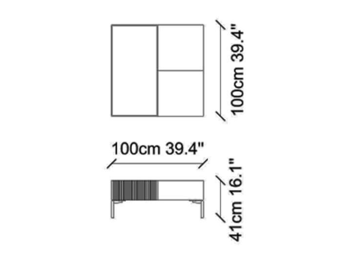 Деревянный квадратный журнальный столик с отсеком для хранения NDESIGN пекан ARCH-00137464 - Вид №2