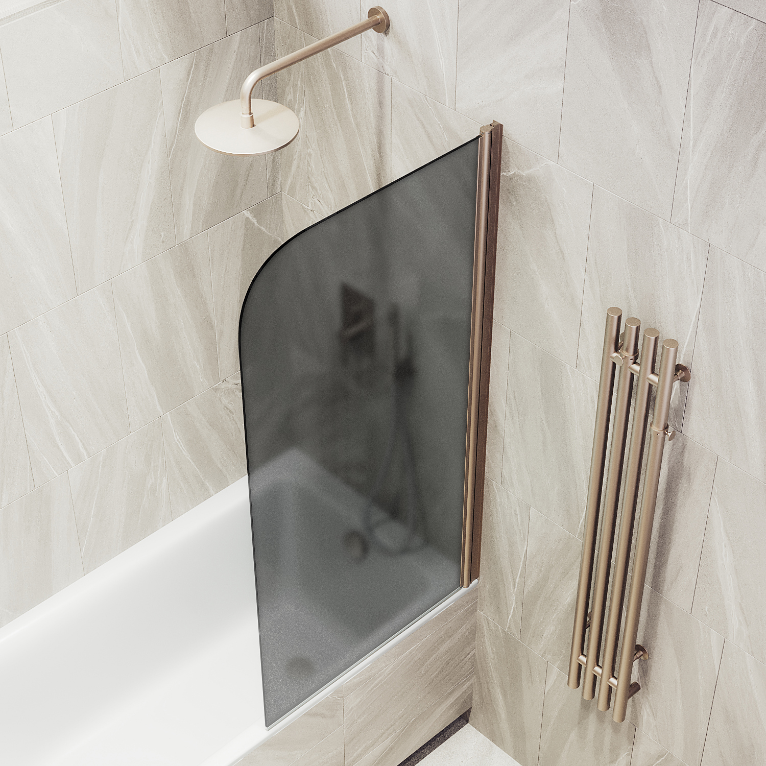 Шторка для ванны поворотная на монопетле ST-619-2 Public Steel