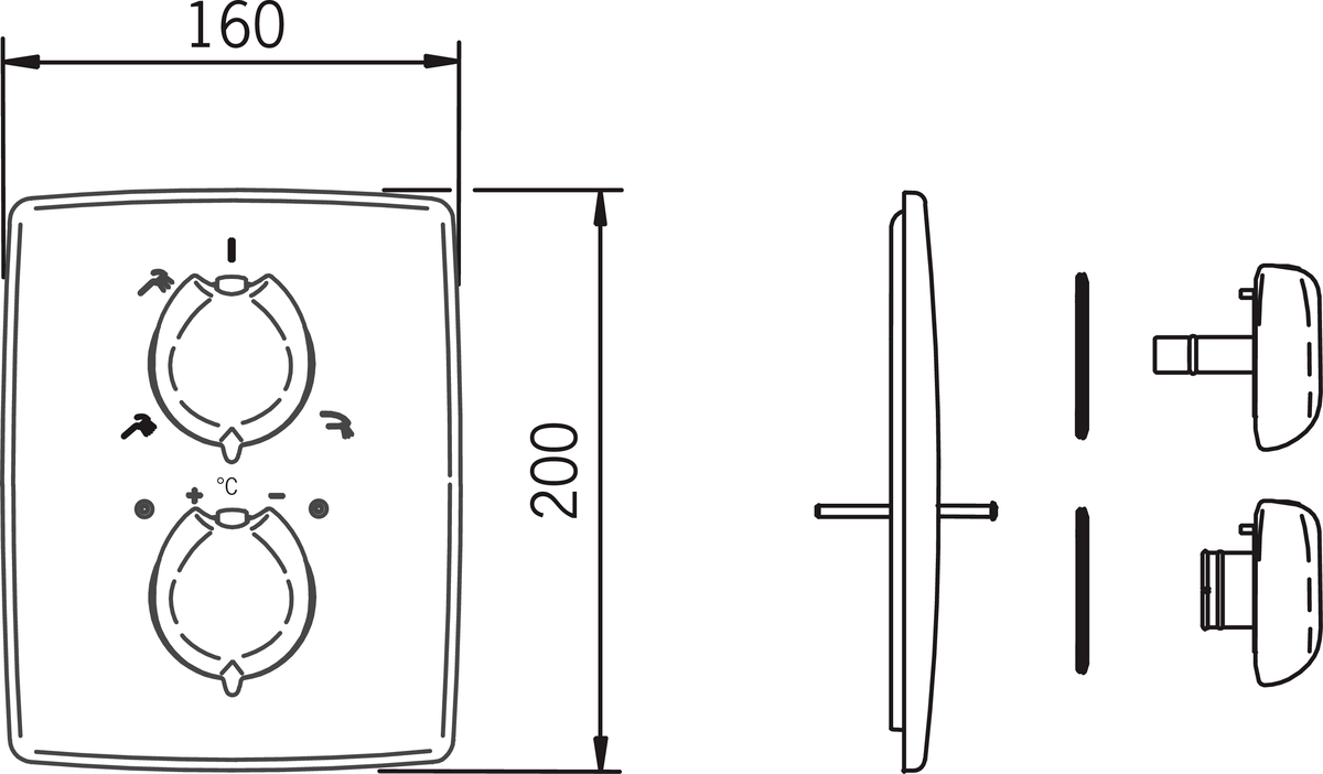 Oras 7188 Панель смесителя для ванны и душа 7188 Optima Хром  - Вид №1