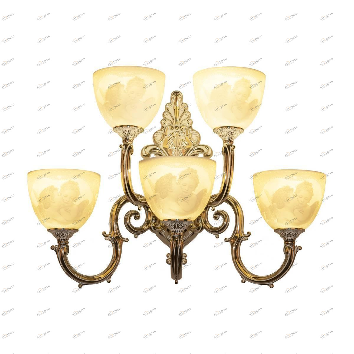 Бра настенное бежевое Bohemia Ivele 7203B15/3 Angel BOHEMIA IVELE ПОД СТАРИНУ 00-3889098 Бежевый 