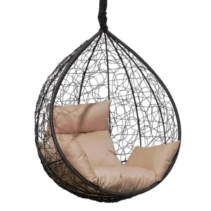91930859 Кресло подвесное Laura outdoor Sevilla 1-но местное до 130 кг черный и бежевый STLM-1346675