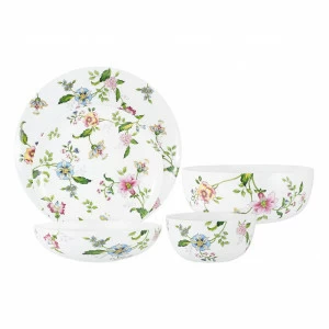 Столовая посуда фарфоровая 21 предмет бело-зеленая Provence ANNA LAFARG EMILY PROVENCE 00-3946950 Белый;зеленый
