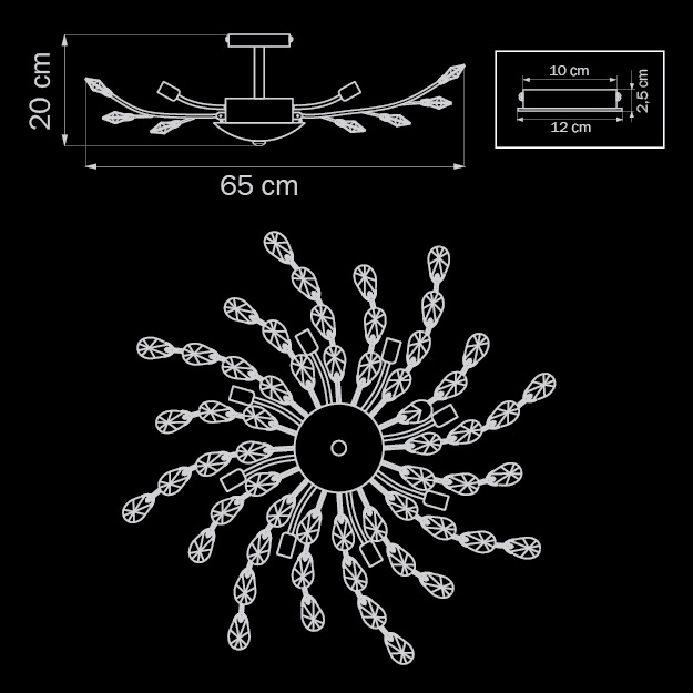 Потолочная люстра Lightstar Isabelle 791184 LIGHTSTAR ДИЗАЙНЕРСКИЕ, ISABELLE 058255 Хром  - Вид №1