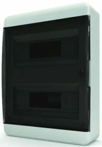 Бокс внешний на 24 модуля Tekfor (черная прозрачная дверь)