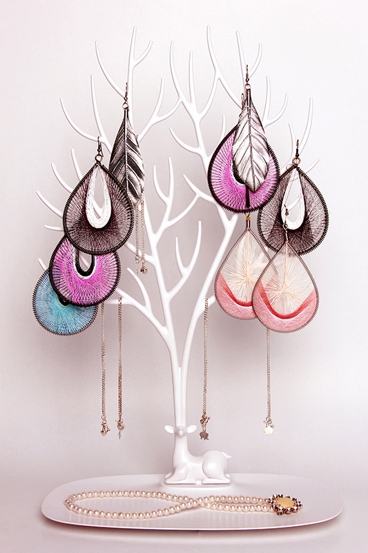 QL10172-WH Декоративный органайзер для украшений deer большой белый Qualy  - Вид №1