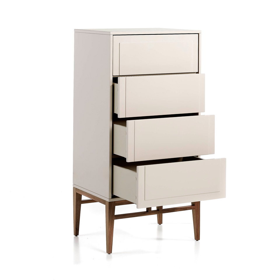 Комод белый высокий с 4 ящиками CP1709-A от Angel Cerda ANGEL CERDA ДИЗАЙНЕРСКИЕ 321301 Молочный;слоновая кость  - Вид №2