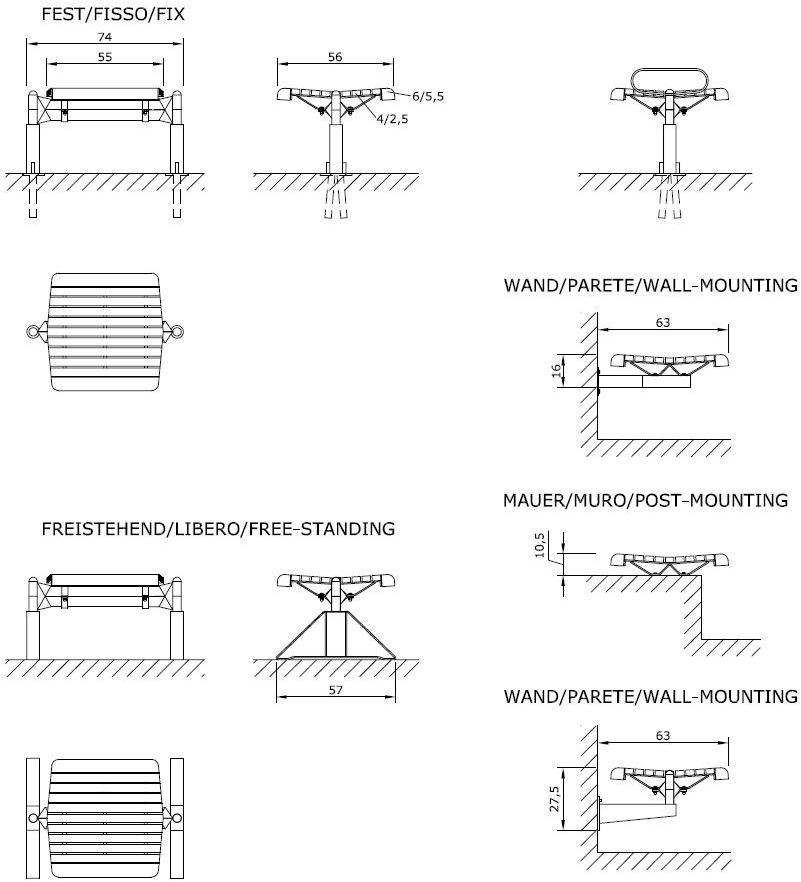 Euroform W Деревянная скамейка на балке  70  - Вид №5