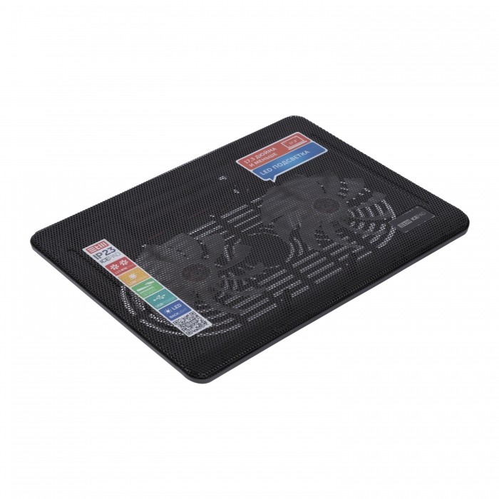 IP23 laptop cooling black (17,3"", 2x(125x125), plastic+metal mesh) STM Santreyd  - Вид №2