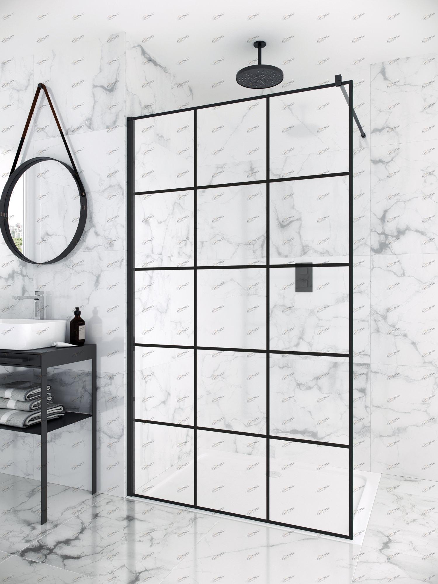 Traditional bathrooms Душевая перегородка Industrial Walk-In GRID INDWI.GR 