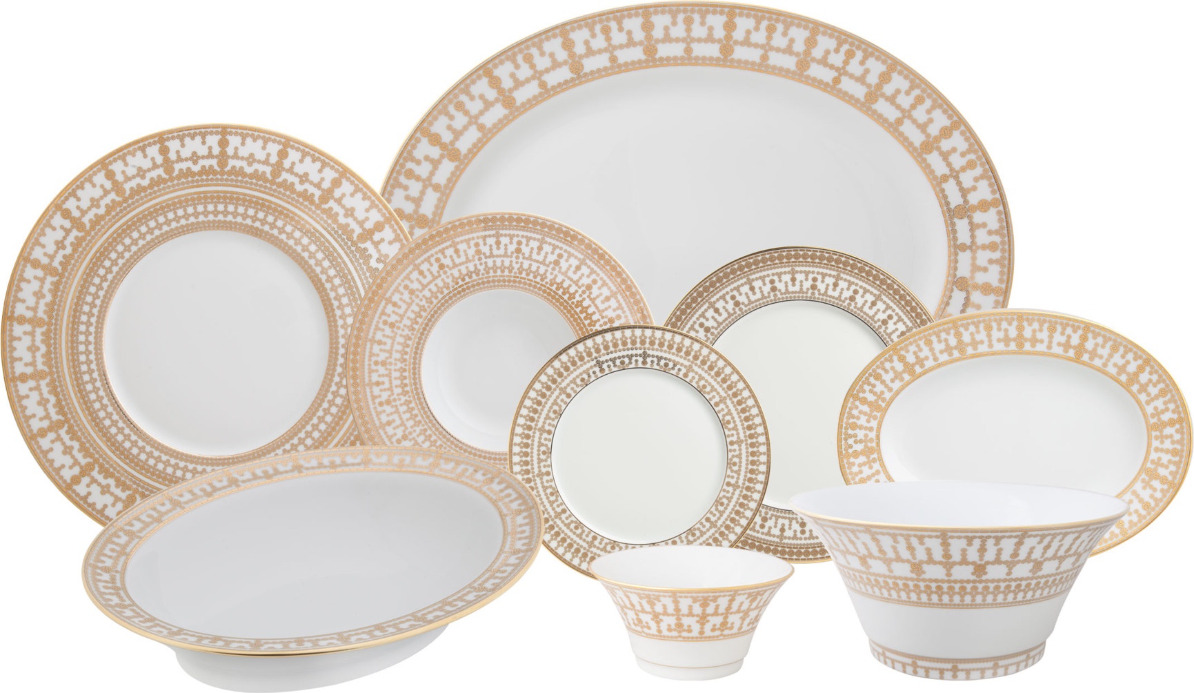 10615817 Haviland Сервиз столовый 6/34 "Тиара" (белый, золотой декор) Фарфор 