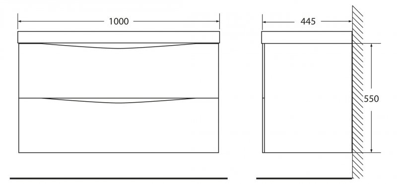 Мебель для ванной BelBagno MARINO-1000-2C-SO-CL-P  - Вид №2