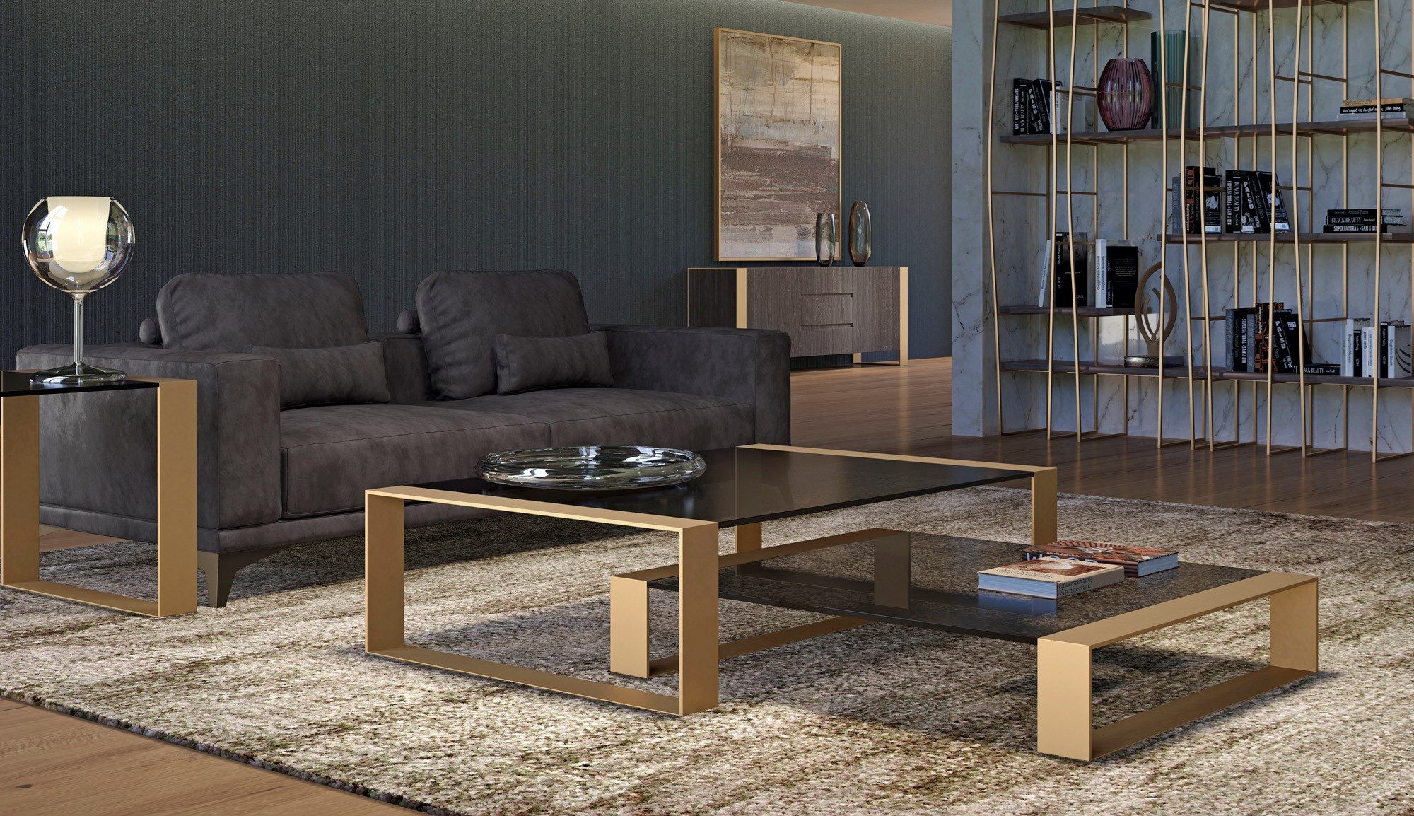 Журнальный столик из стали и хрусталя F.lli Orsenigo Кольцо ARCH-00104132 - Вид №3