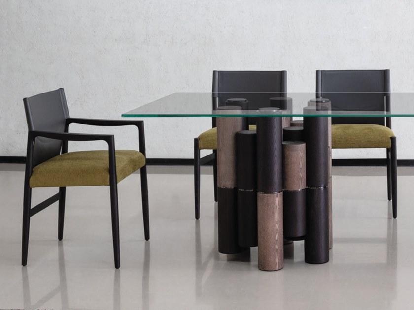 Porada Деревянный стул с тканевой и кожаной обивкой Nineteen sun-id-1433524 - Вид №1