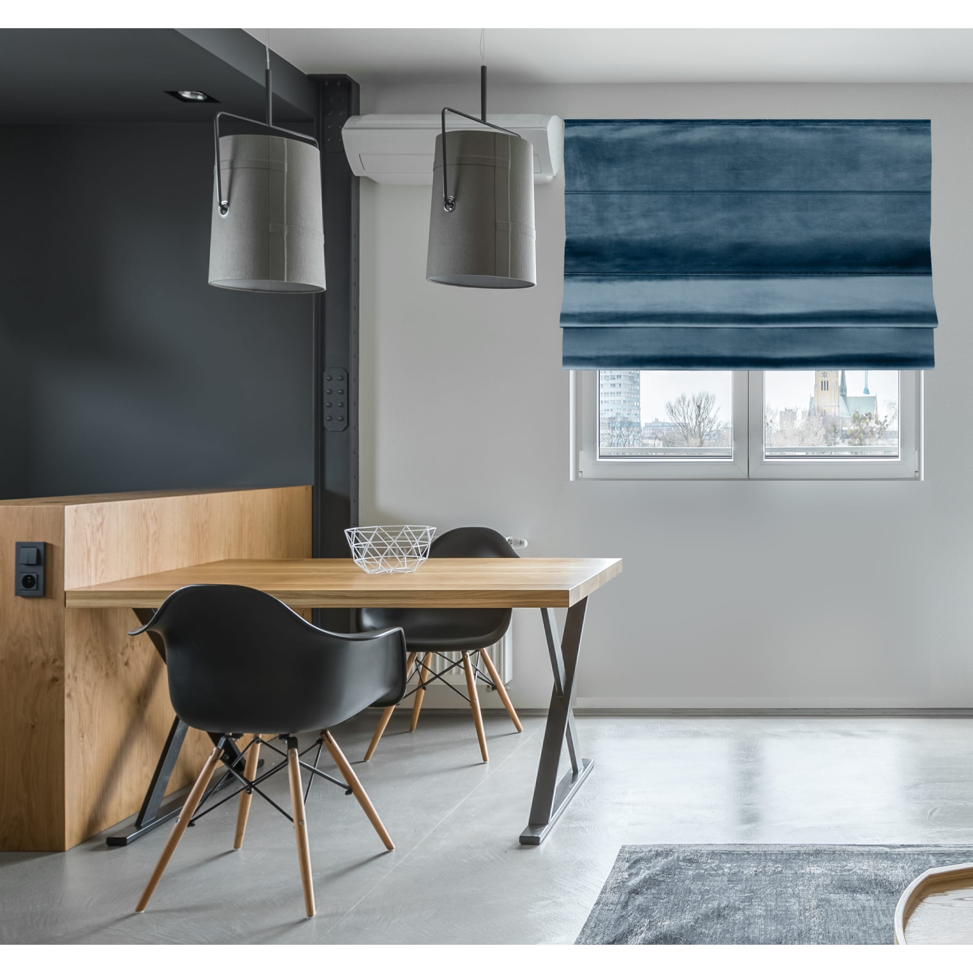 82411436 Штора римская Милфид 140x190 см цвет синий Santreyd  - Вид №6