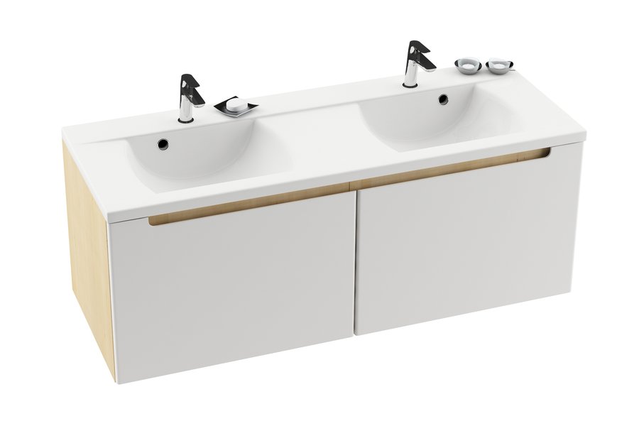 Тумба под умывальник SD-1300 CLASSIC латте/белая Ravak X000000943 - Вид №1