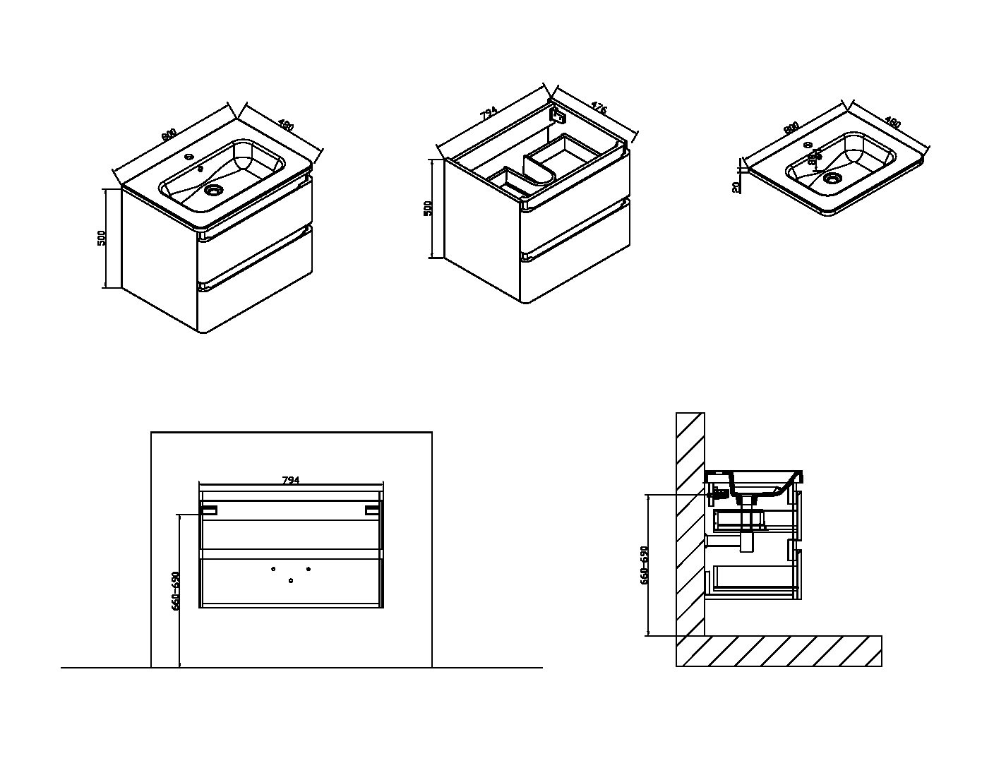 VMC-1A800MS База под раковину Vincea Alba Santreyd - Вид №4