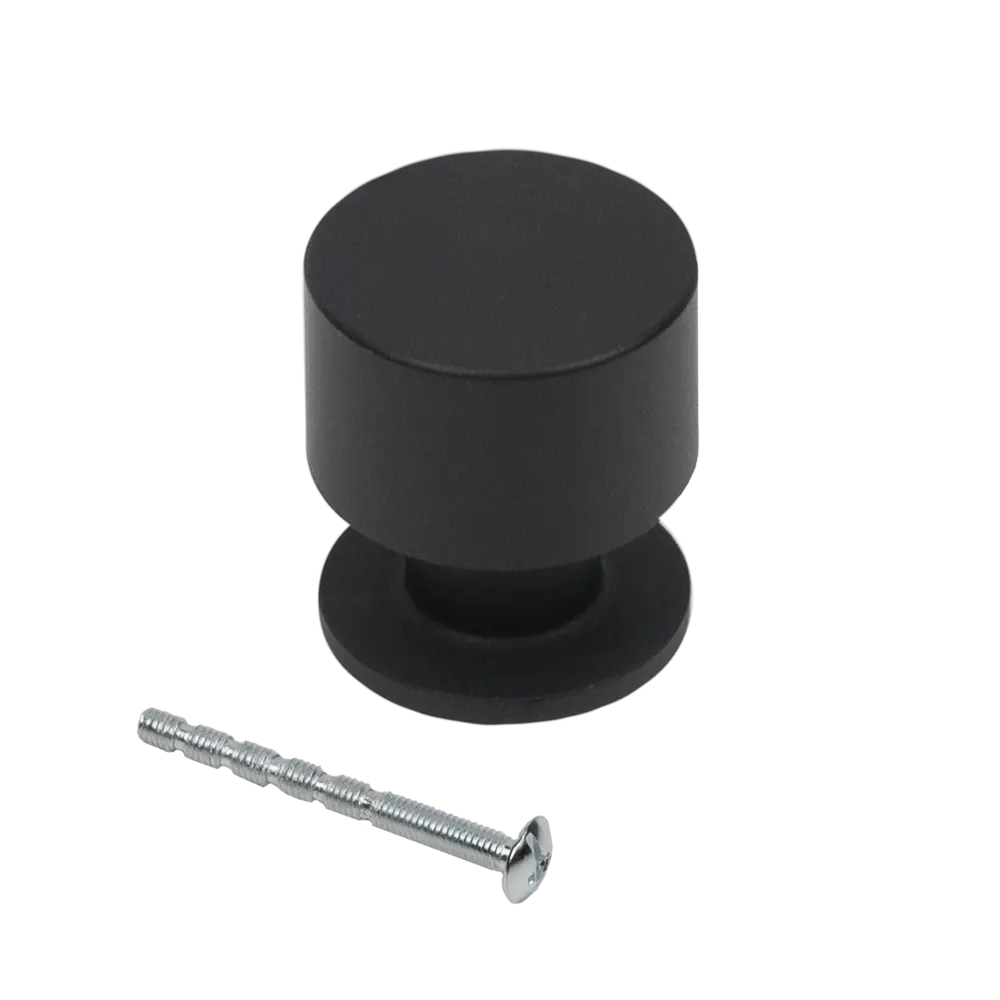 Мебельная ручка-кнопка AKS Лион черная алюминиевая 88909449 STLM-1352911 - Вид №3