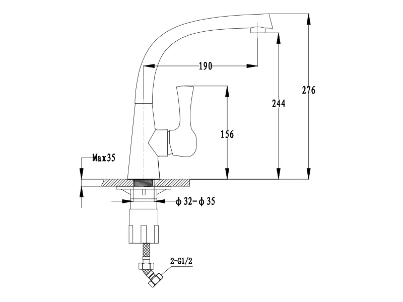 Кухонный смеситель 37235063 топаз GranFest Ewigstein - Вид №1