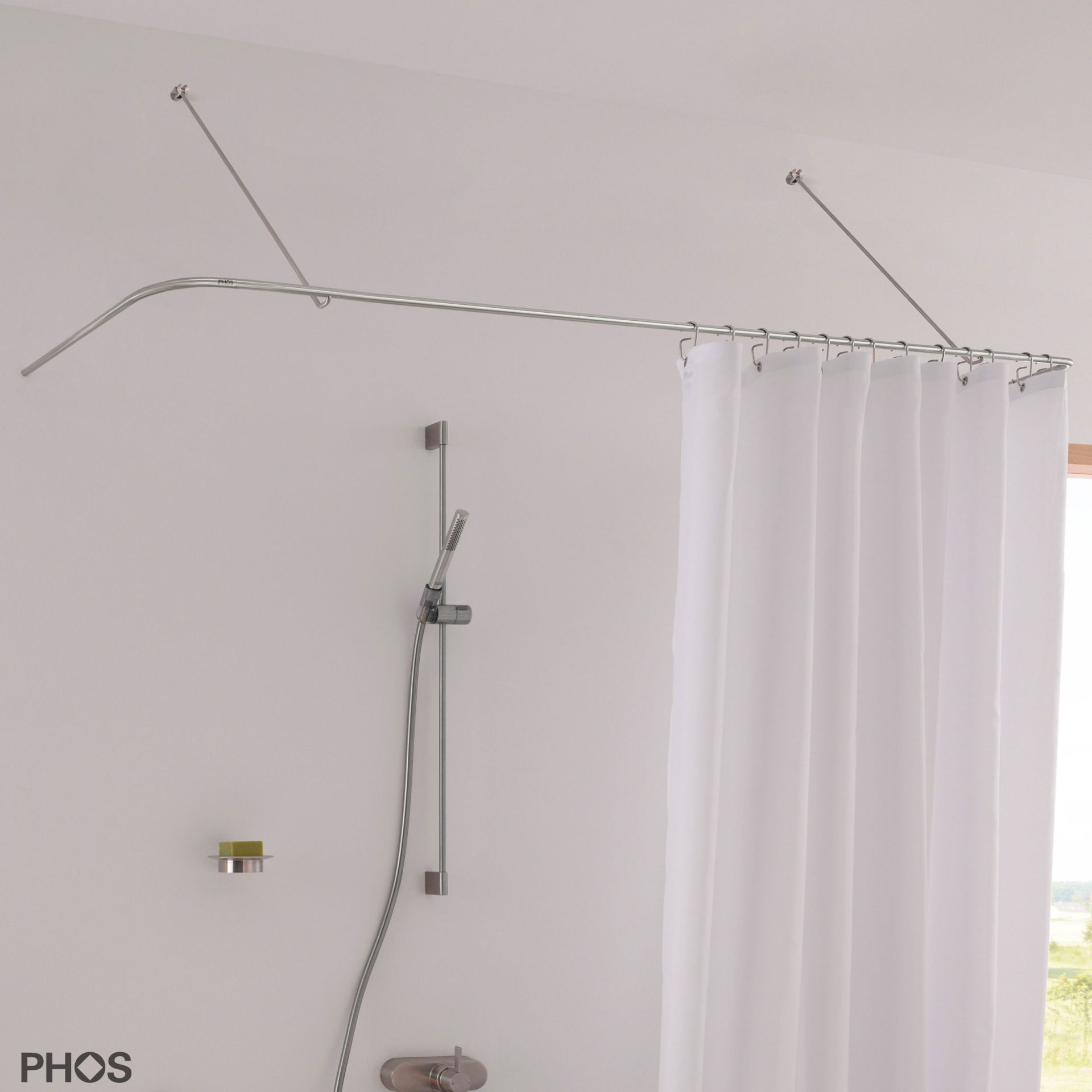 DSU1600-700W Карниз для душевой занавески U-образный, различных размеров, настенный подвес PHOS 