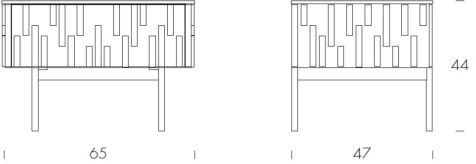 Tonin Casa Прикроватный столик из дерева и стекла с ящиками Drops T8629 - Вид №4