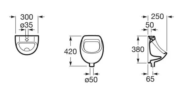 Фарфоровый подвесной писсуар Roca мини ARCH-00115538 - Вид №1