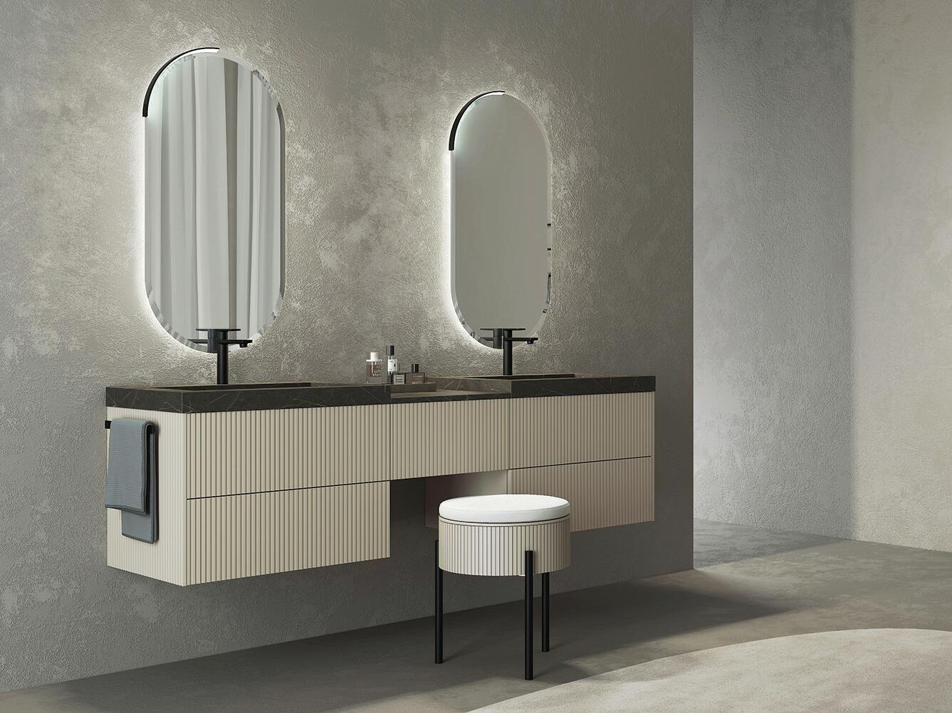 Деревянный подвесной двойной умывальник с ящиками LEGNOBAGNO Re-Stretch ARCH-00035799