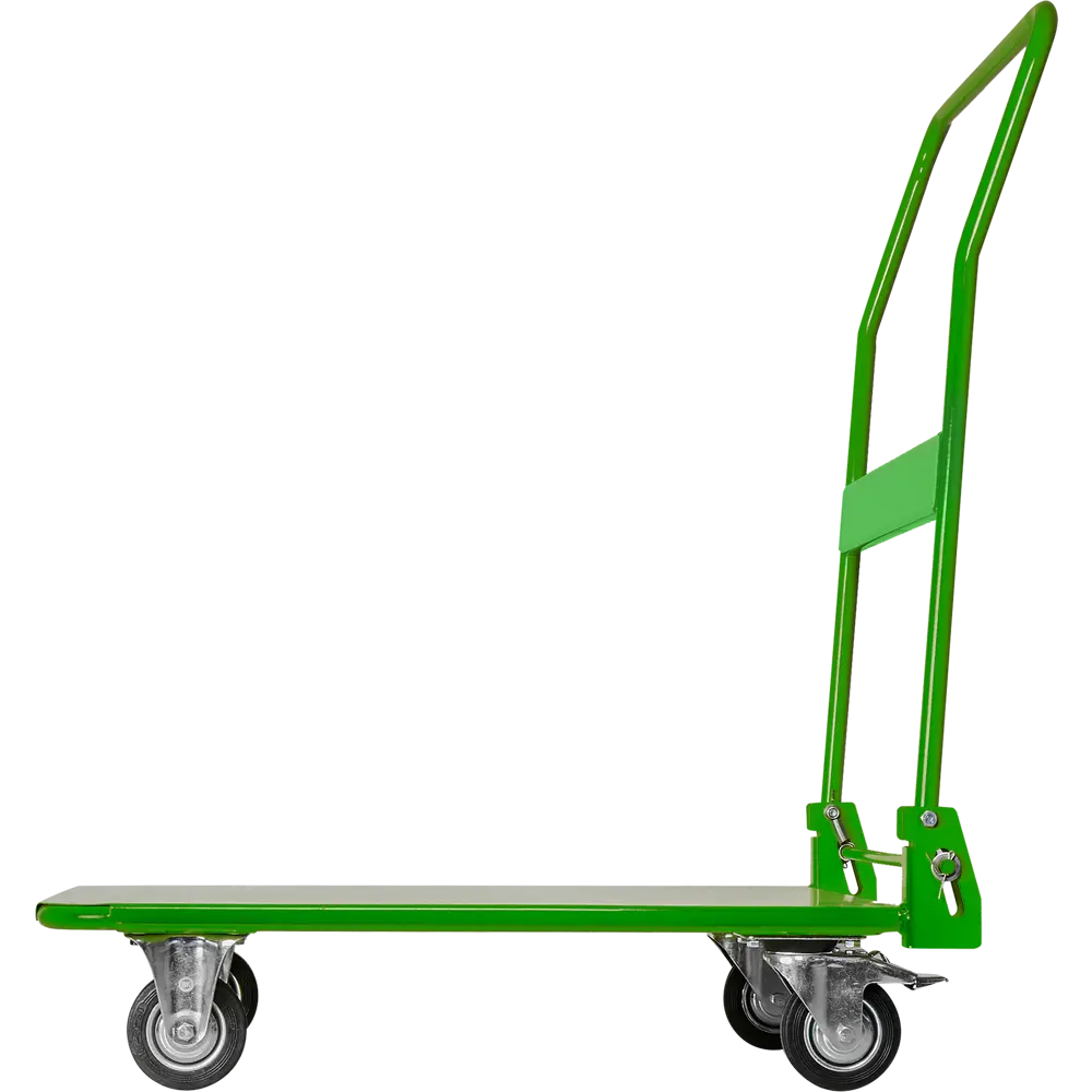 Тележка платформенная нагрузка 250 кг 4 колеса цвет оранжевый СТРОЙМАШ STLM-2211399 - Вид №2