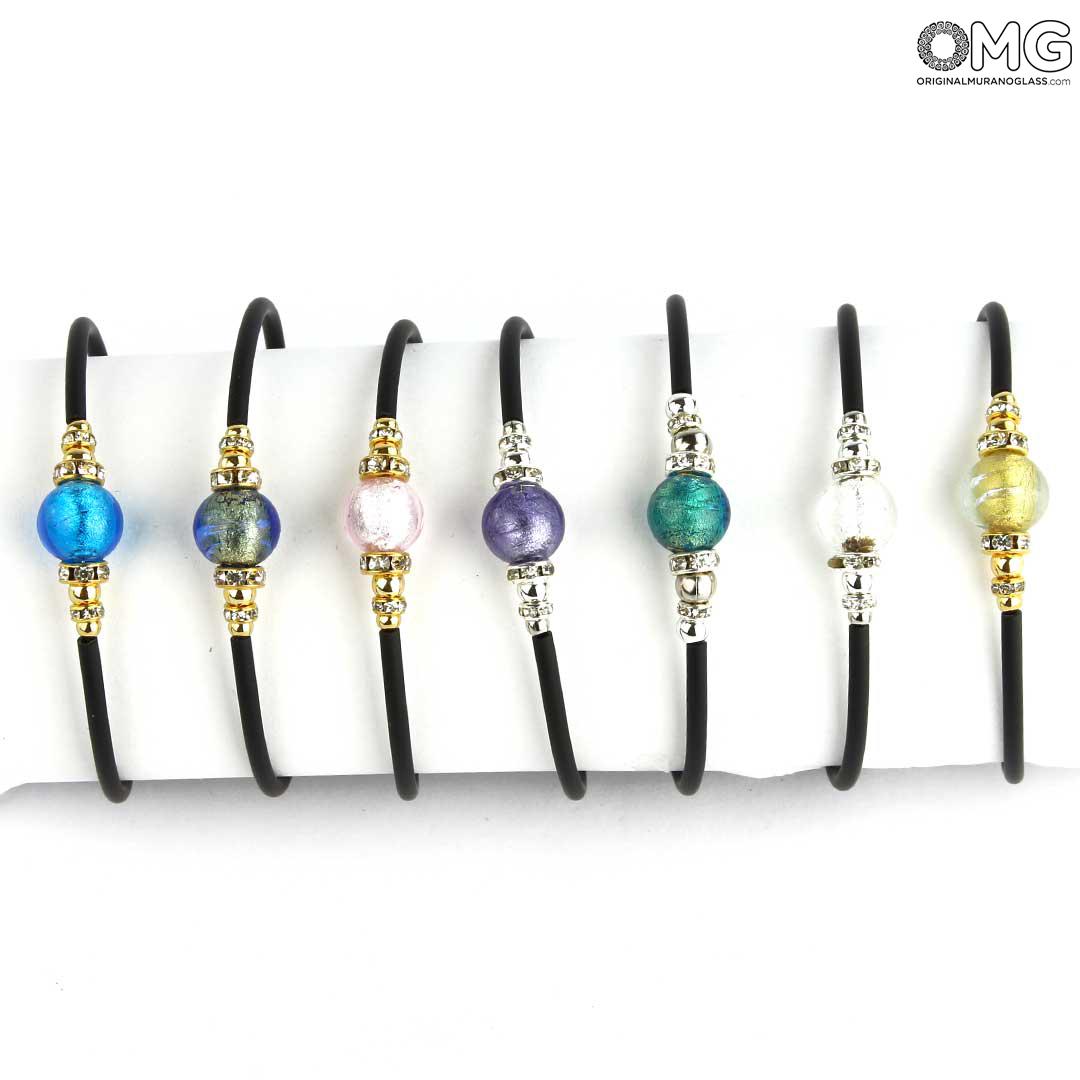 3714 ORIGINALMURANOGLASS Браслет Розовая Жемчужина - с золотом - муранское стекло OMG 18 см  - Вид №1