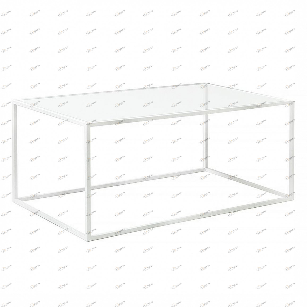 Журнальный столик стеклянный с белыми ножками 100 см London white INTELLIGENT DESIGN  260953 Белый;прозрачный 