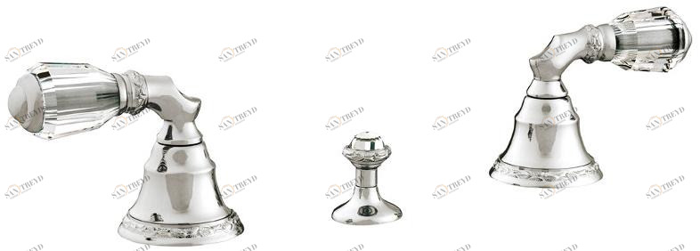 Bronces Mestre Смеситель для биде на 3 отверстия с кристаллами swarovski® Antartica sun-id-1371828