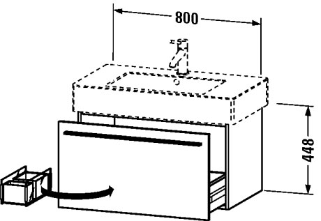 XL605207171 Тумбочка подвесная X-Large #XL6052 800 x 468 мм Средиземноморский дуб Duravit - Вид №1