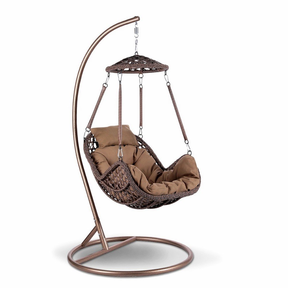 Подвесное кресло искусственный ротанг коричневое AFINA  00-3860513 Коричневый  - Вид №3