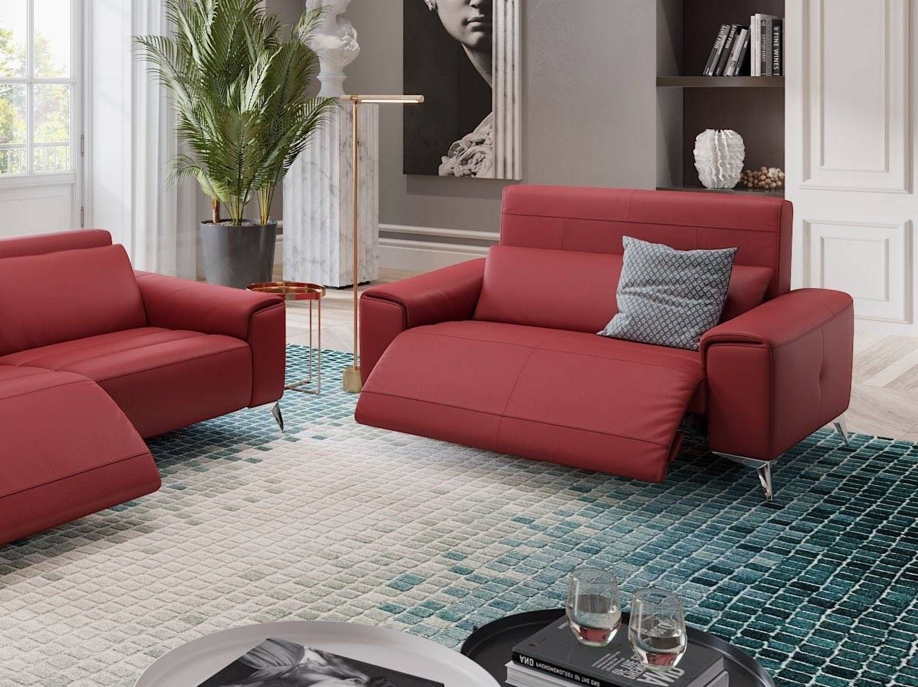 Кожаное кресло с подставкой для ног Sofanella красивая ARCH-00152077 - Вид №2