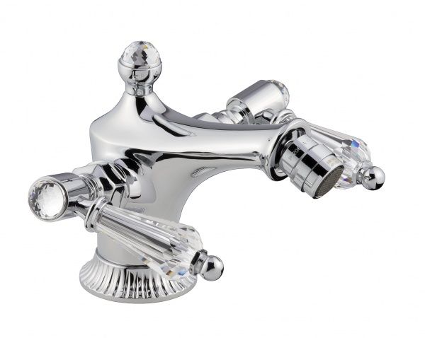 98004LCSWOR Смеситель The One для биде. Прозрачные кристаллы Swarovski, цвет золото EMMEVI