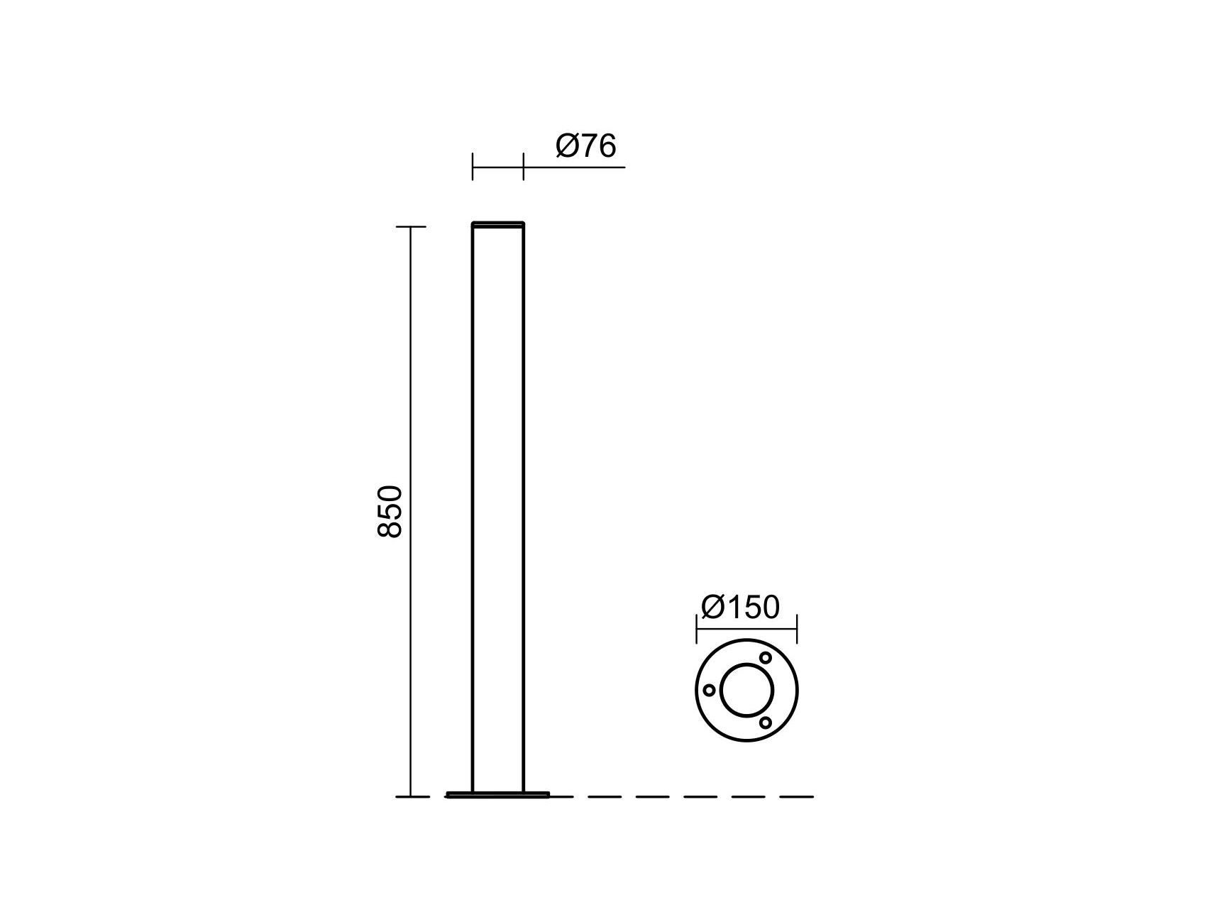 Оцинкованная сталь фиксированный столб боллард Studio Città Avant ARCH-00034718 - Вид №2