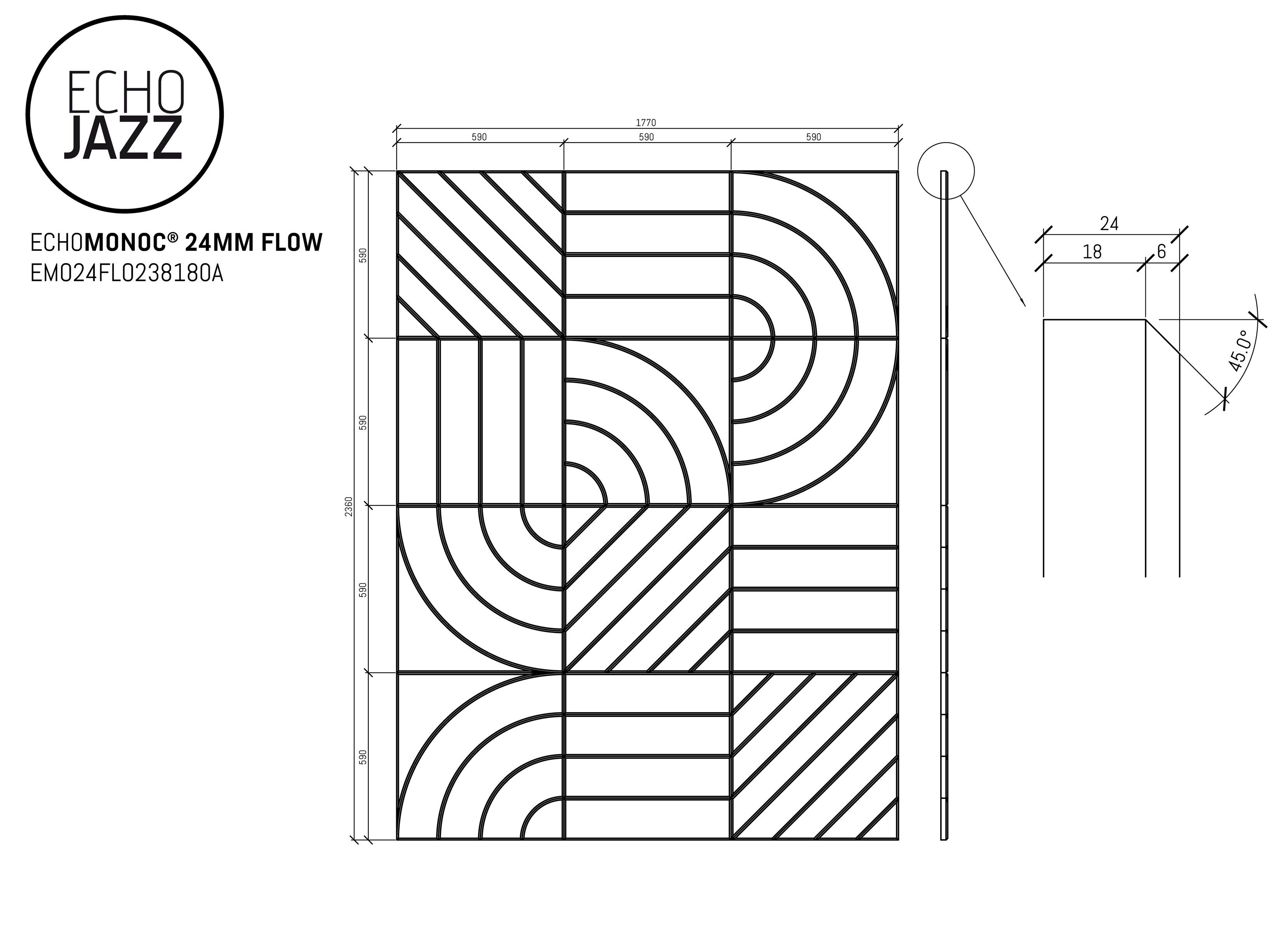 ПЭТ акустическая панель ECHOJAZZ ECHOMONOC® ARCH-00076162 - Вид №14